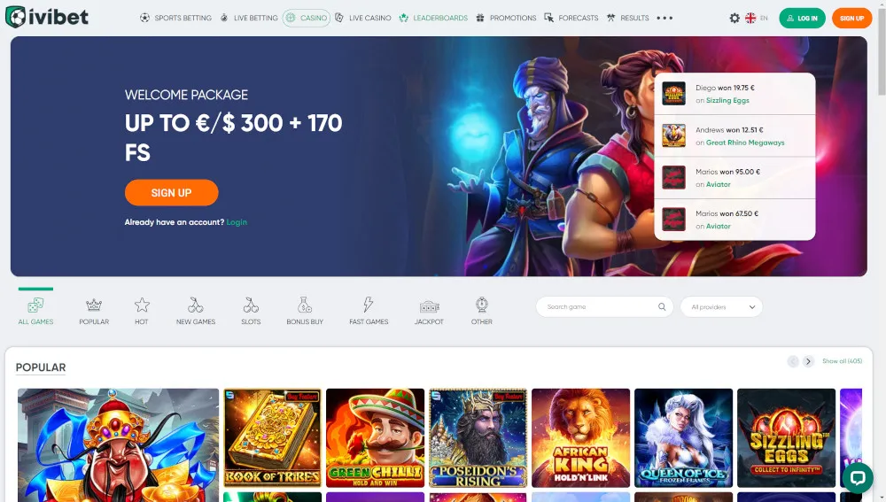 IviBet Online Casino Site