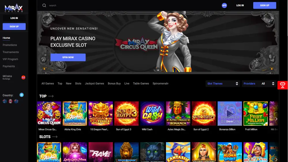 Mirax Online Casino Site