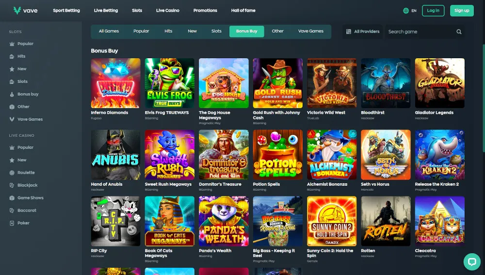 Vave Online Casino Site