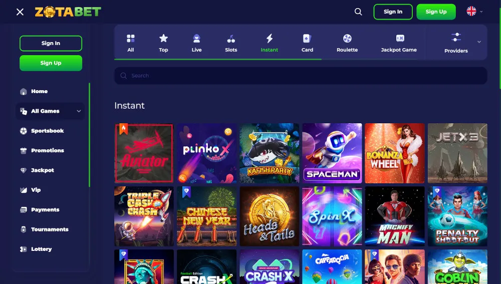 Zota Bet Online Casino Site