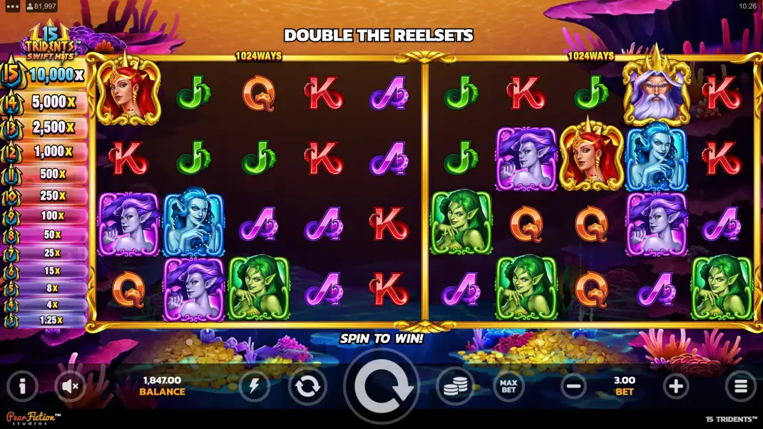15 Tridents Slot Demo