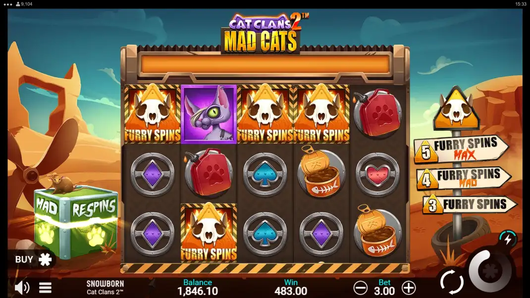 Cat Clans 2: Mad Cats Slot Demo