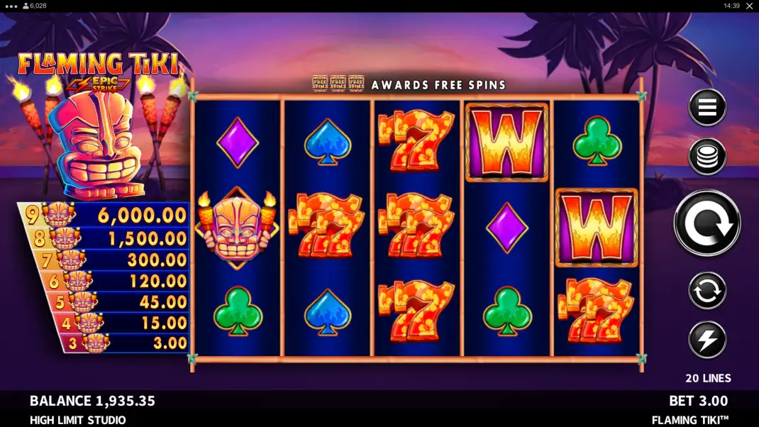 Flaming Tiki Slot Demo