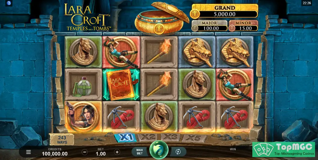 Lara Croft: Temples and Tombs Slot Demo