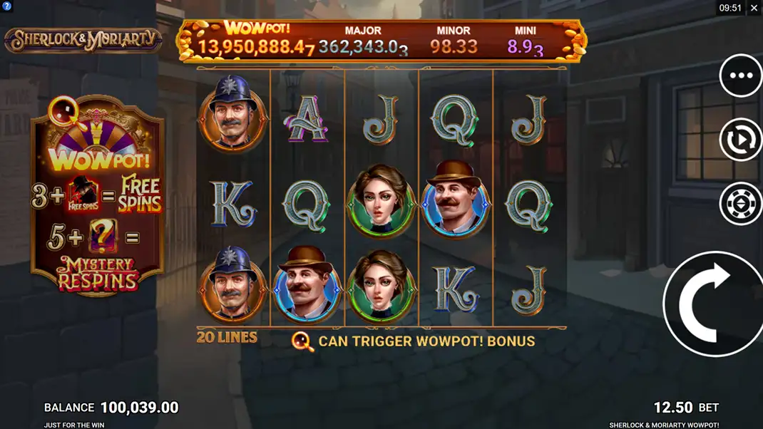 Sherlock and Moriarty: WowPot Slot Demo