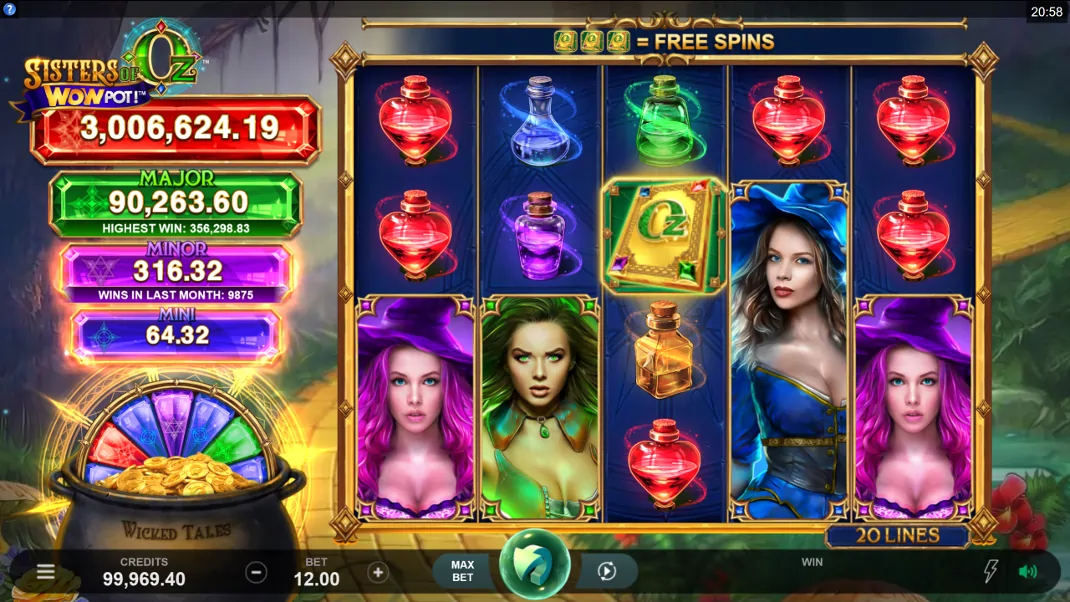 Sisters of Oz WowPot Slot Demo