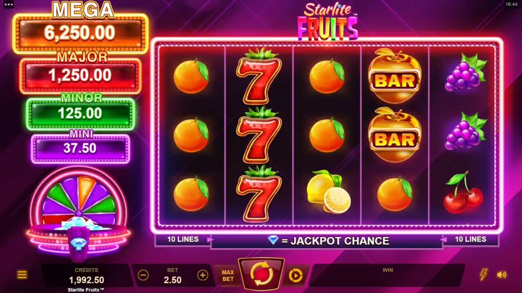 Starlite Fruits Slot Demo