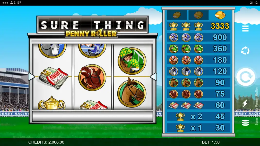 Sure Thing: Penny Roller Slot Demo