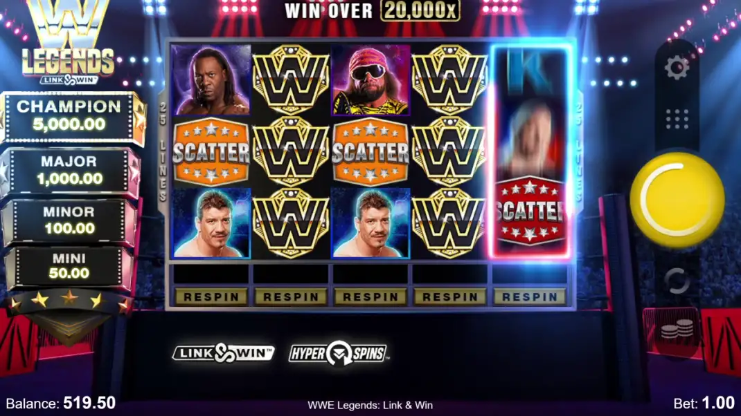 WWE Legends: Link & Win Slot Demo