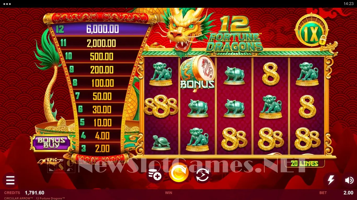 12 Fortune Dragons slot