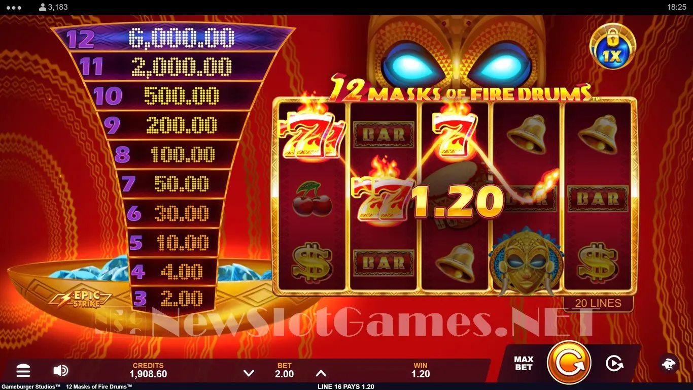 12 Masks of Fire Drums slot