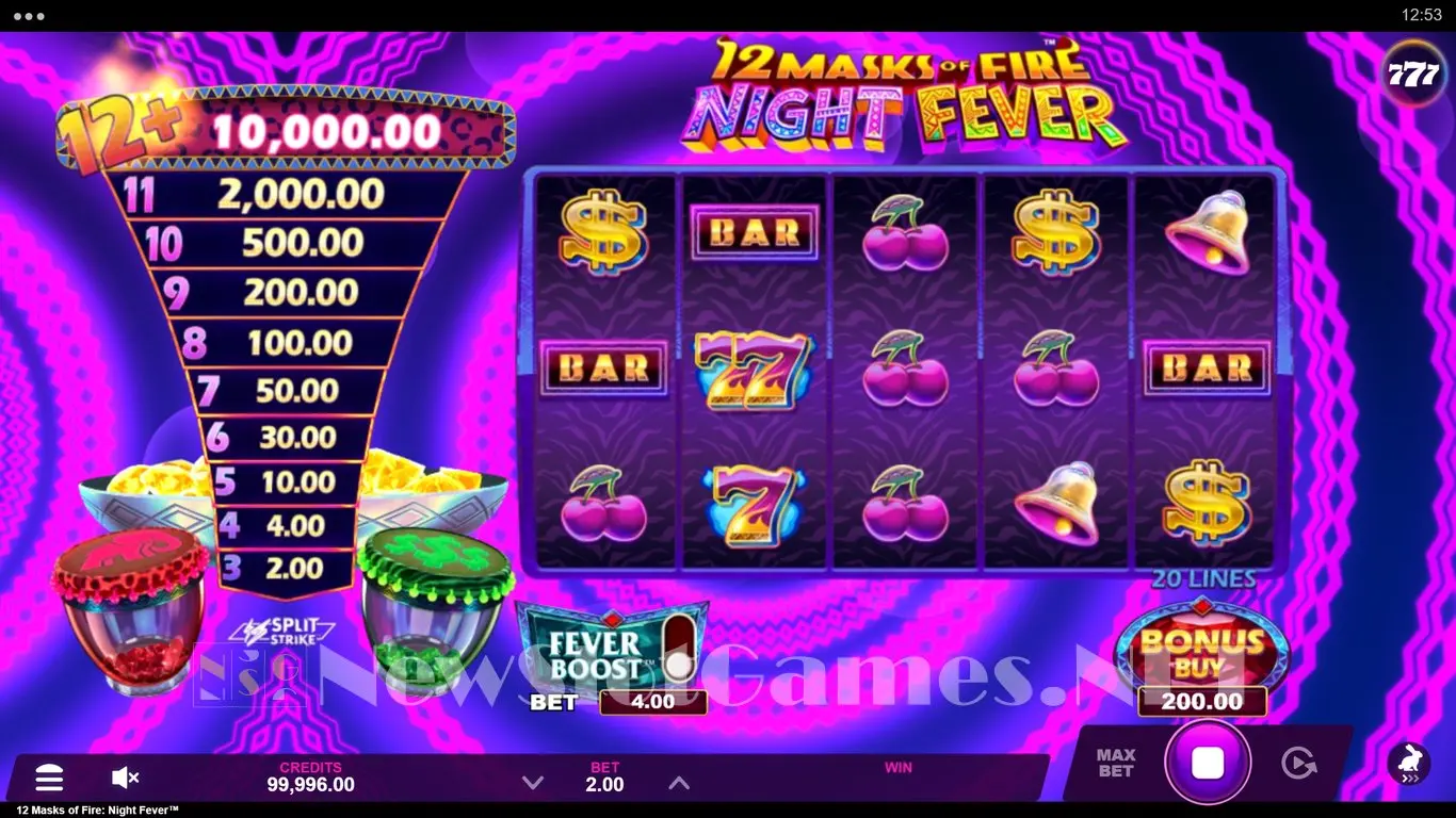 12 Masks of Fire Night Fever slot