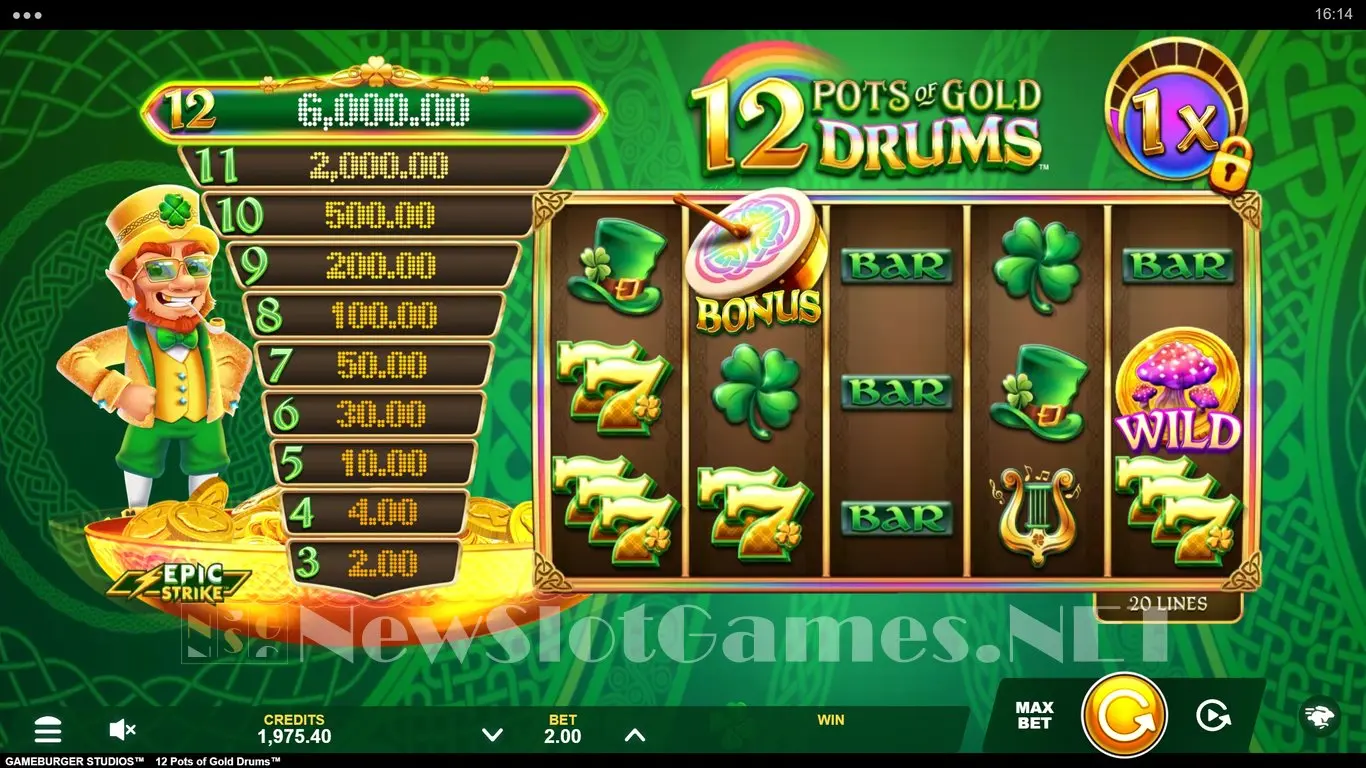 12 Pots of Gold Drums slot