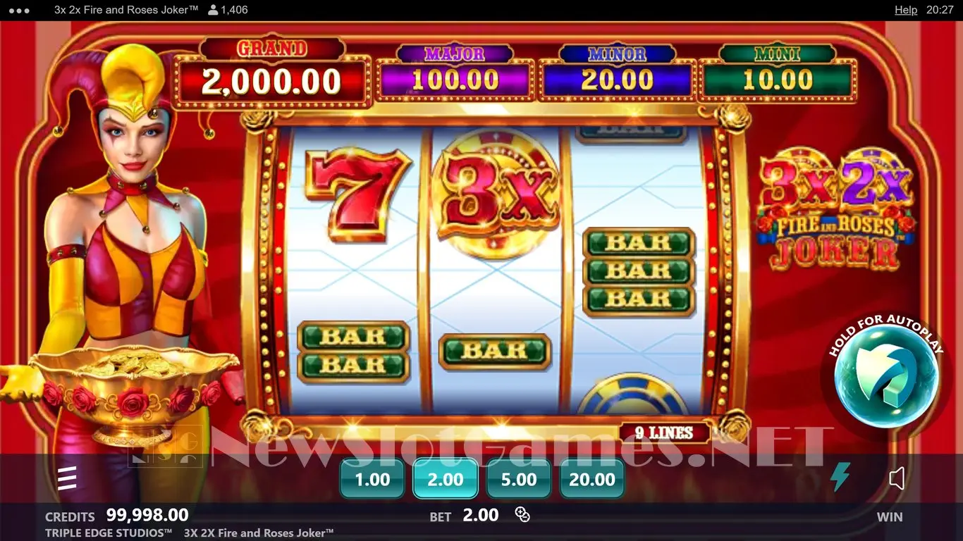 3x 2x Fire and Roses Joker slot