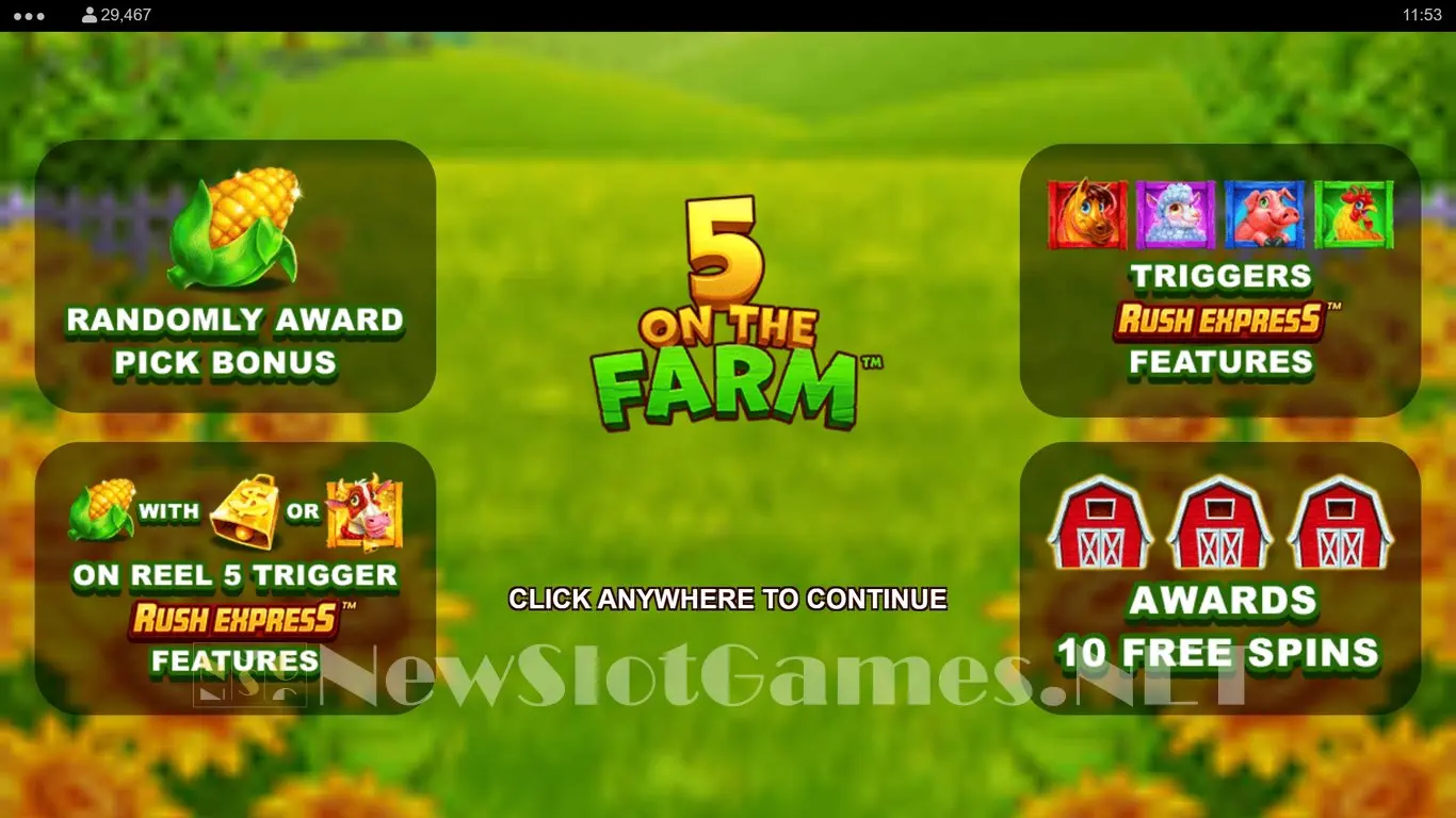 5 on the Farm - Rush Express slot