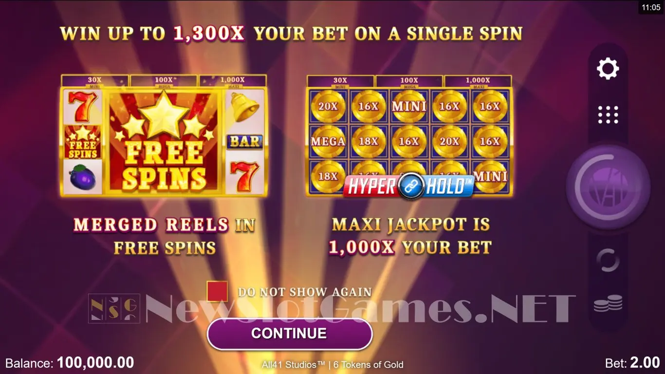 6 Tokens of Gold slot
