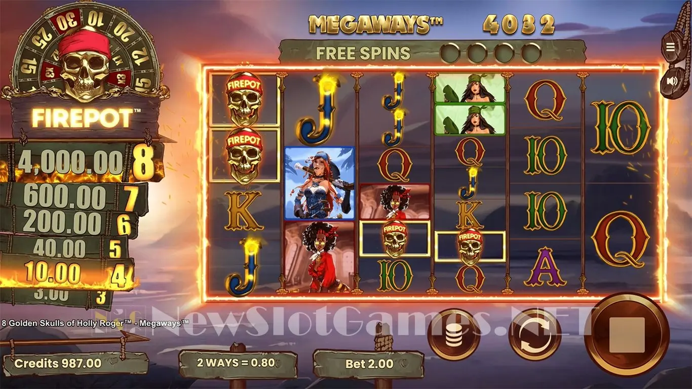 8 Golden Skulls of Holly Roger Megaways slot