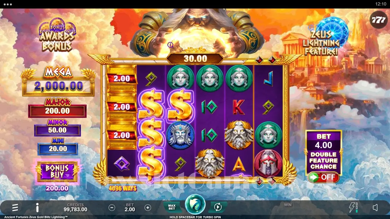 Ancient Fortunes Zeus Gold Blitz Lightning slot