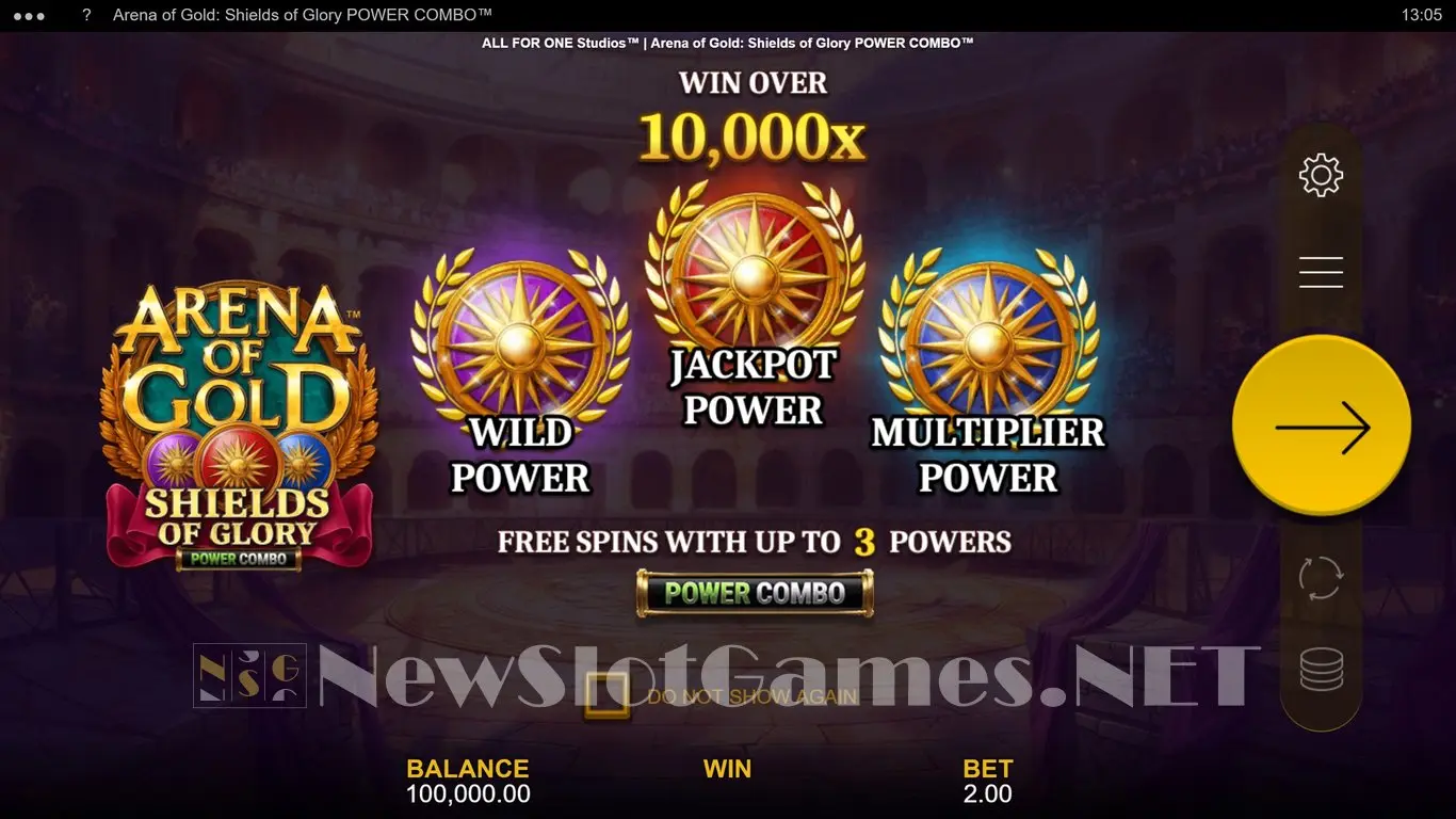 Arena of Gold Shields of Glory slot