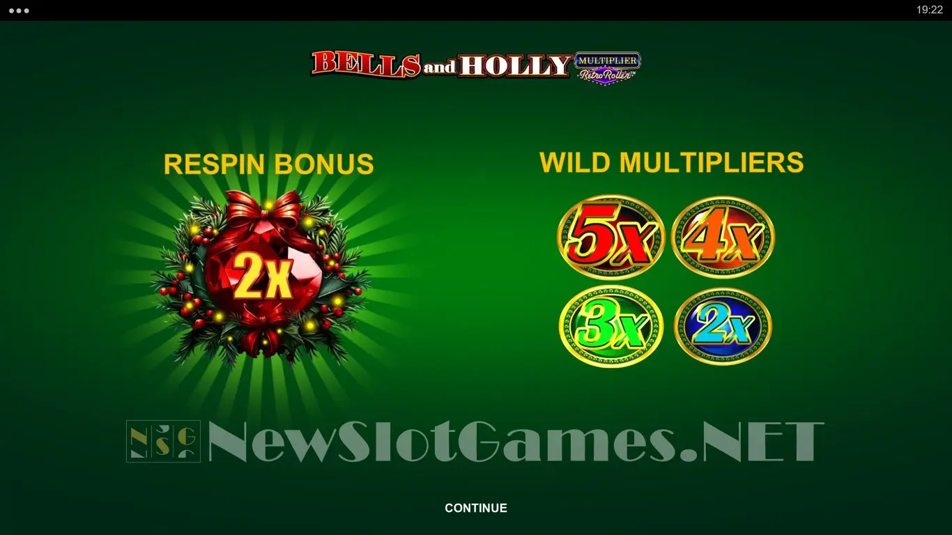Bells and Holly Multiplier Retro Roller slot