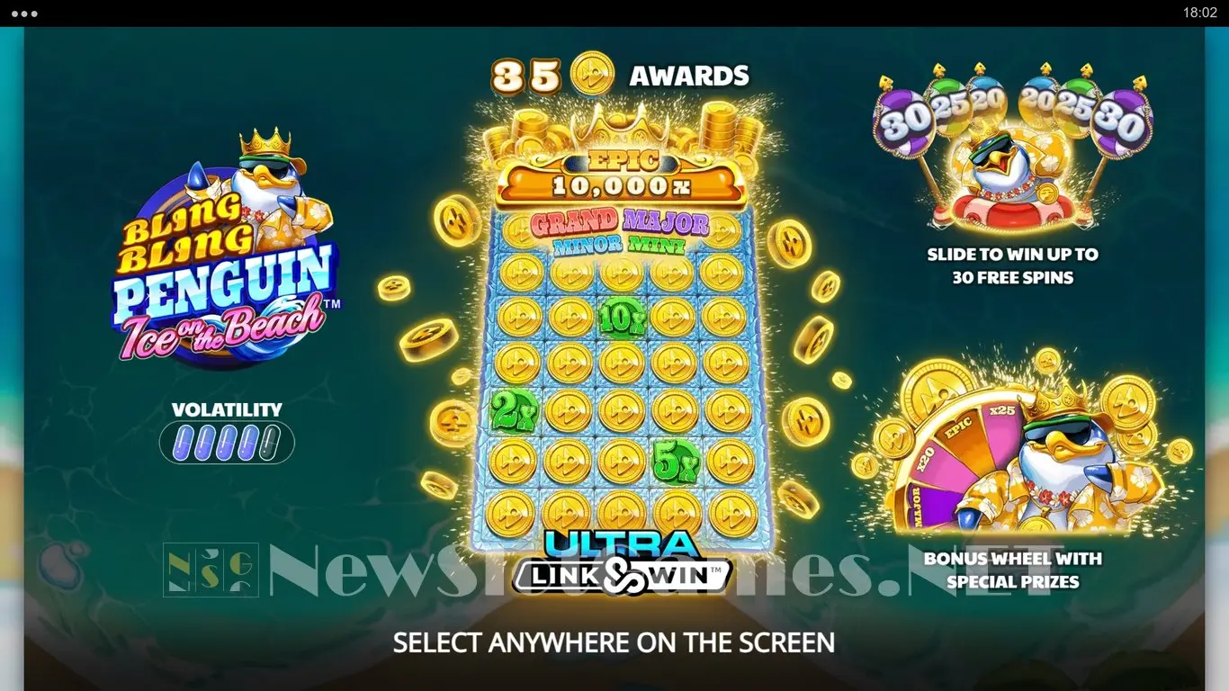 Bling Bling Penguin Ice On The Beach slot