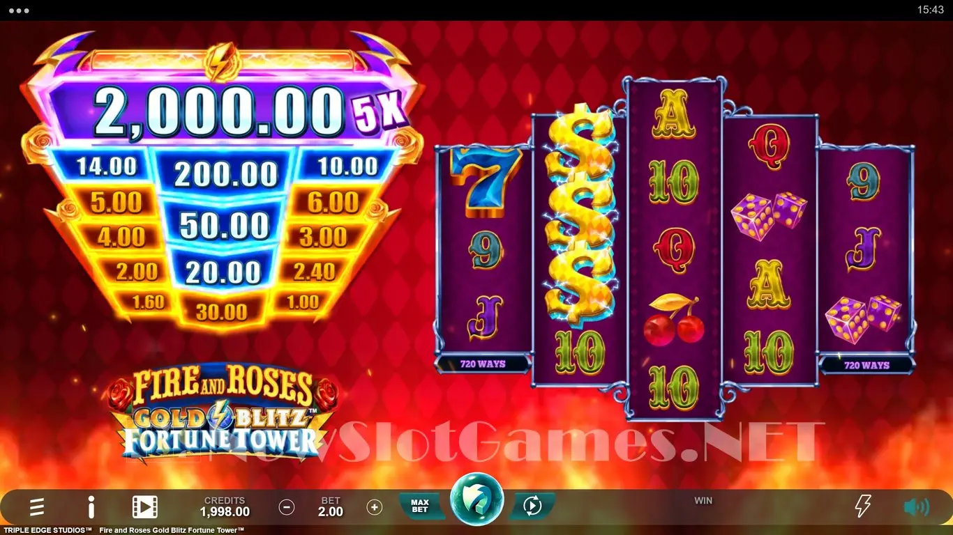 Fire and Roses Gold Blitz Fortune Tower slot