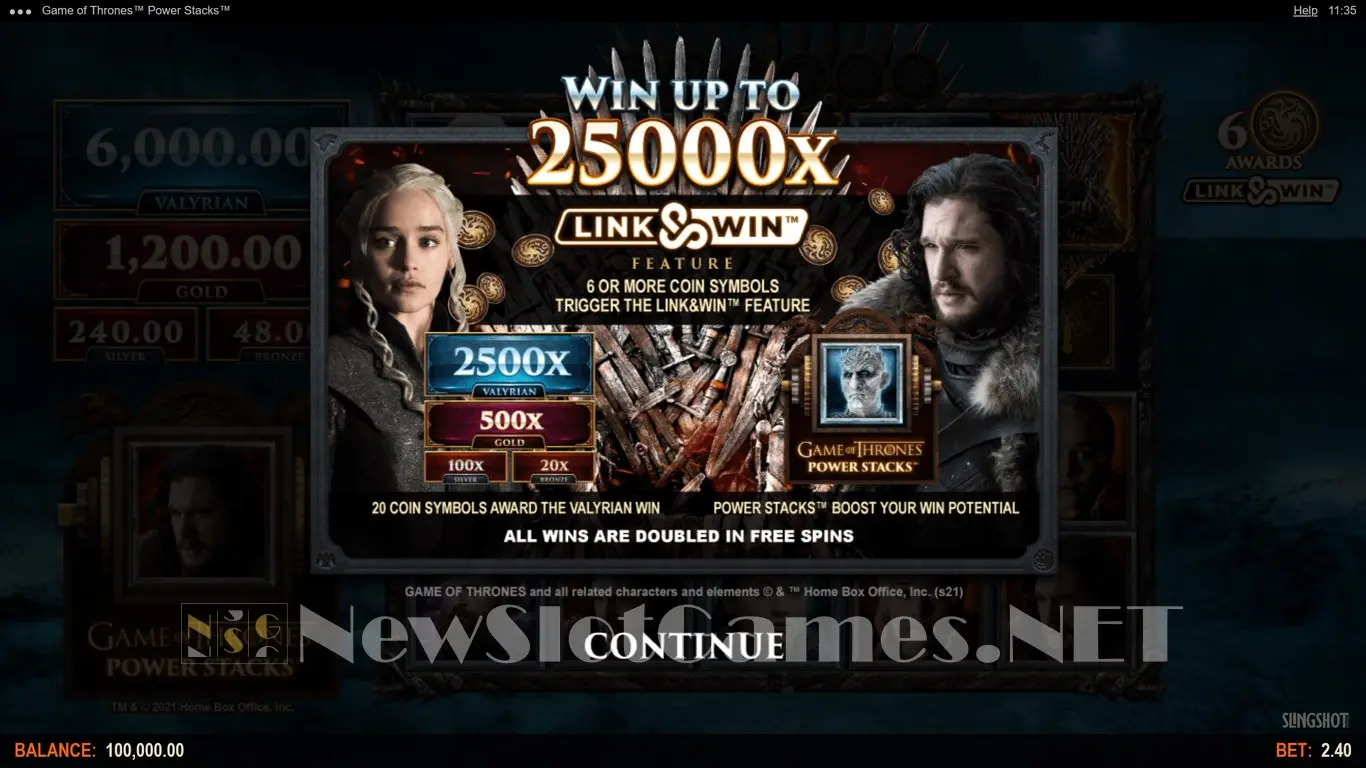 Game of Thrones: Power Stacks slot