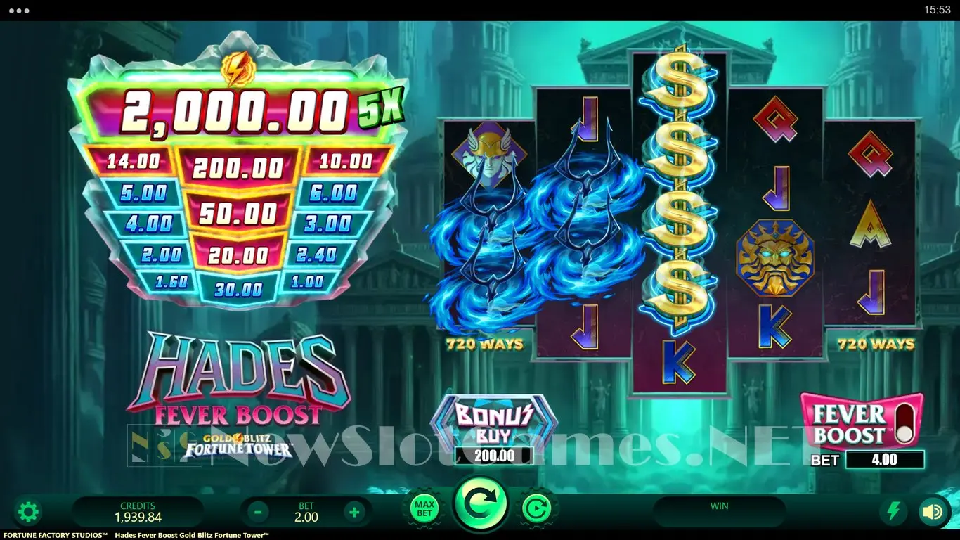 Hades Fever Boost Gold Blitz Fortune Tower slot