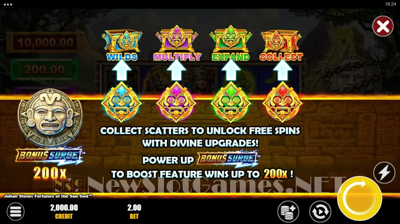 Julian Stone Fortunes of the Sun God slot