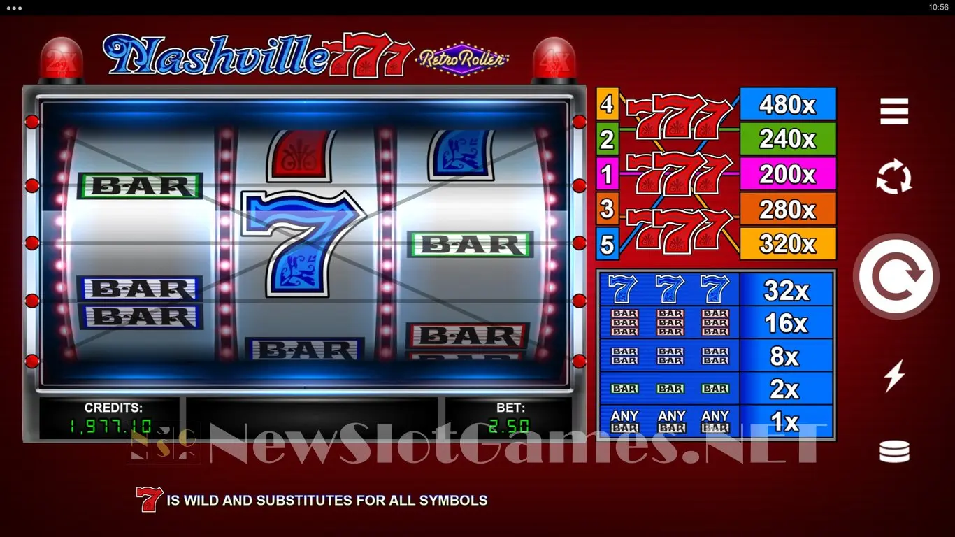 Nashville 777 Retro Roller slot