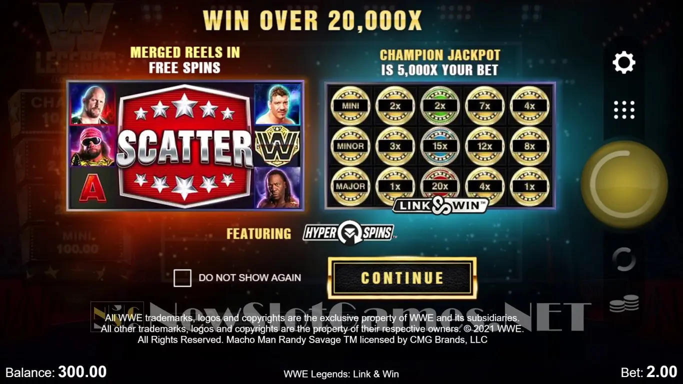 WWE Legends: Link & Win slot