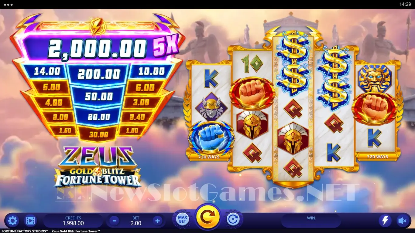 Zeus Gold Blitz Fortune Tower slot