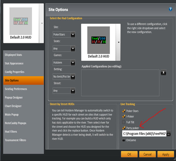 Holdem Manager HUD View
